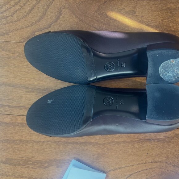 -Authentic  Black and Brown Chanel Shoes  size 38 - Picture 3 of 5